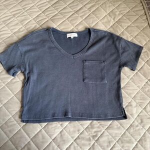 Blue V-Neck crop top